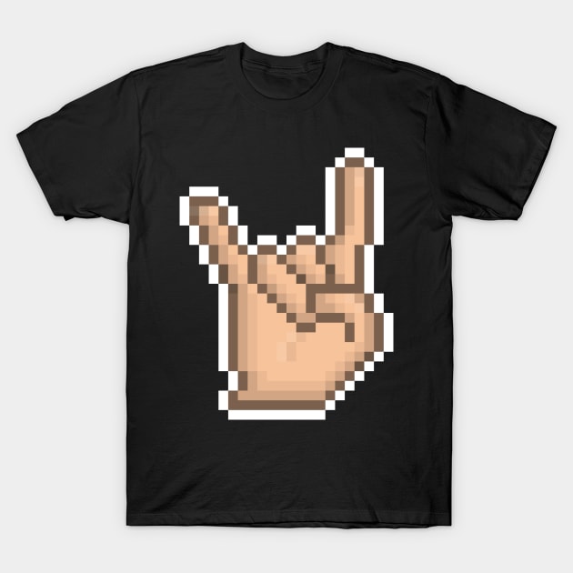 Metal Emote Pixel Art T-Shirt by Ken_Rampage